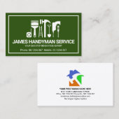 Carte De Visite Outil Handyman Rétro Motif, Travailleur Odd (Devant / Derrière)