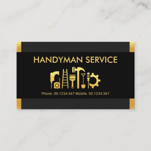 Carte De Visite Outil Handyman Tabs Or Design (Devant)