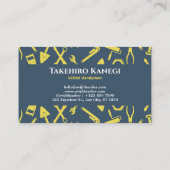 Carte De Visite Outil illustré jaune Handman Custom (Dos)