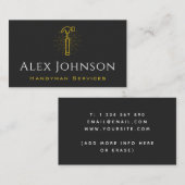 Carte De Visite Outil main marteau jaune Accueil Refroidissement R (Devant / Derrière)