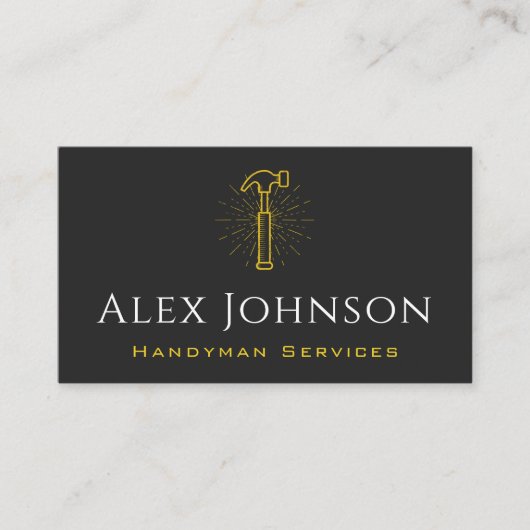 Carte De Visite Outil main marteau jaune Accueil Refroidissement R (Devant)