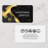Carte De Visite Outil main pour marteau doré (Devant / Derrière)