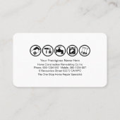 Carte De Visite Outil main pour marteau doré (Dos)