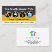 Carte De Visite Outil manuel Contractant de construction Couche Co (Devant / Derrière)