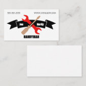 Carte De Visite Outil traversé et bannière Entrepreneur Handyman (Devant / Derrière)