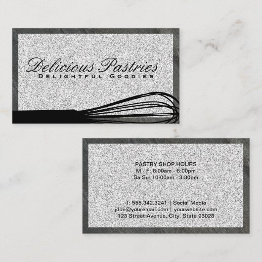 Carte De Visite Outil Whisk | Arrière - plan parties scintillant (Devant / Derrière)