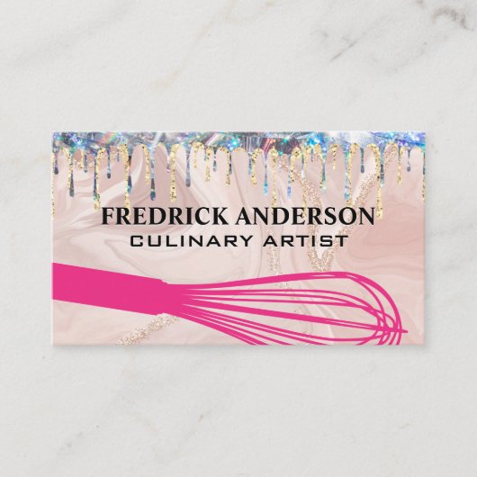 Carte De Visite Outil Whisk | Parties scintillant d'or Shimmer Dri (Devant)