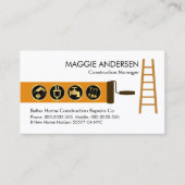 Carte De Visite Outillage de peinture de brosse d'échelle (Devant)