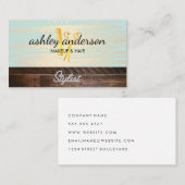 Carte De Visite Outillage de salon brossé or bois (Devant / Derrière)