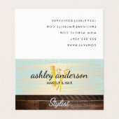 Carte De Visite Outillage de salon brossé or bois (Extérieur déplié)