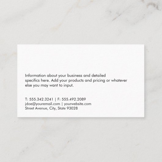 Carte De Visite Outils (Dos)