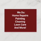 Carte De Visite Outils (Dos)