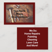 Carte De Visite Outils (Devant / Derrière)