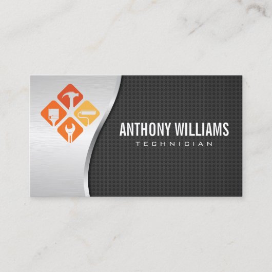 Carte De Visite Outils à main | Technicien | Entrepreneur (Devant)