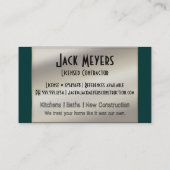 Carte De Visite Outils autorisés d'entreprise de construction (Dos)