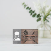 Carte De Visite Outils Barbecue | Chef Grill Master | Bois (Debout devant)