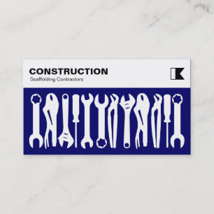 Carte De Visite Outils - Blanc sur Deep Navy