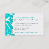 Carte De Visite Outils bleus et blancs turquoises de salon de (Dos)