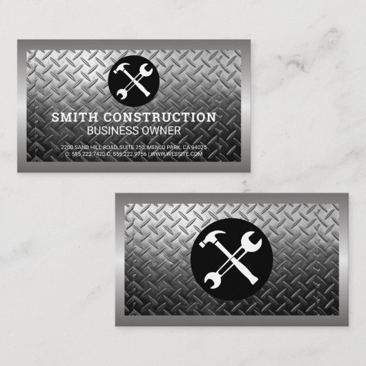 Carte De Visite Outils Builder | Acier de construction (Devant / Derrière)