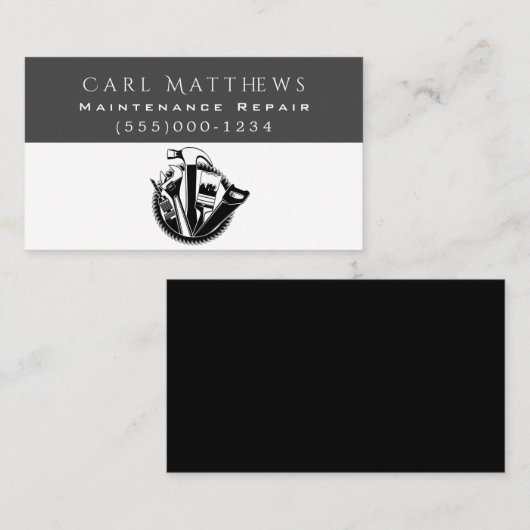 Carte De Visite Outils Conception Handyman Maintenance Service de (Devant / Derrière)