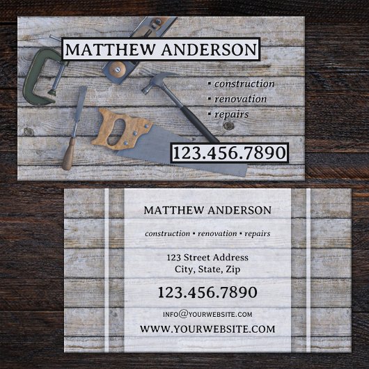 Carte De Visite Outils Construction Bois Rénovation