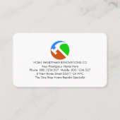 Carte De Visite Outils créatifs de bricoleur icône (Dos)
