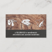 Carte De Visite Outils d'alimentation | Bois et mur texturé (Dos)