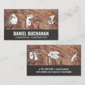 Carte De Visite Outils d'alimentation | Bois et mur texturé (Devant / Derrière)