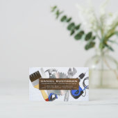 Carte De Visite Outils d'alimentation | Bois | Mur texturé (Debout devant)