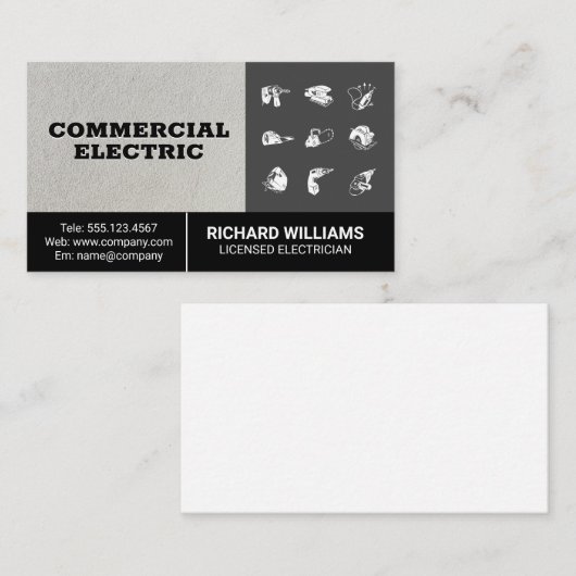 Carte De Visite Outils d'alimentation de construction (Devant / Derrière)