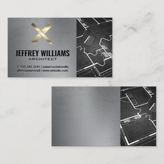 Carte De Visite Outils d'architecture | Plan directeur (Devant / Derrière)