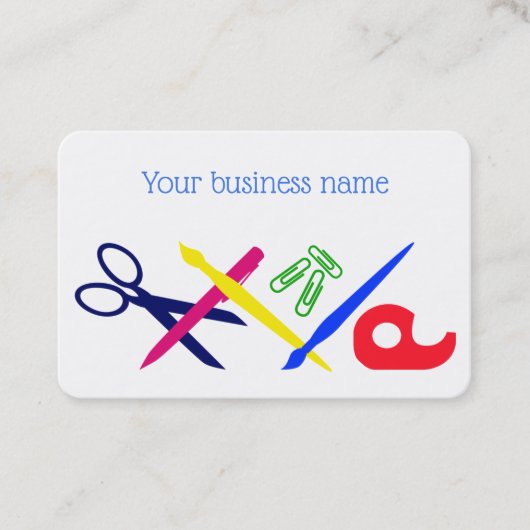 Carte De Visite Outils d'art de l'artisanat, artiste, enseignant (Devant)