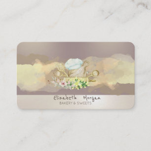 Carte De Visite Outils de boulangerie à fleurs avec coup de pincea