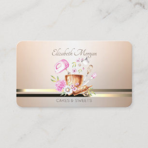 Carte De Visite Outils de boulangerie floraux élégants modernes lu