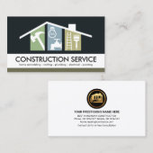 Carte De Visite Outils de bricolage créatifs Toit de construction (Devant / Derrière)