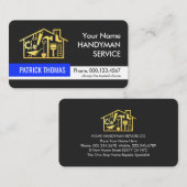 Carte De Visite Outils de bricolage rétro dorés bâtiment (Devant / Derrière)