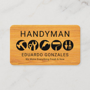 Carte De Visite Outils de bricoleur sur bois