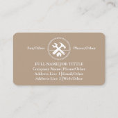 Carte De Visite Outils de charpentier constructeur professionnel m (Dos)