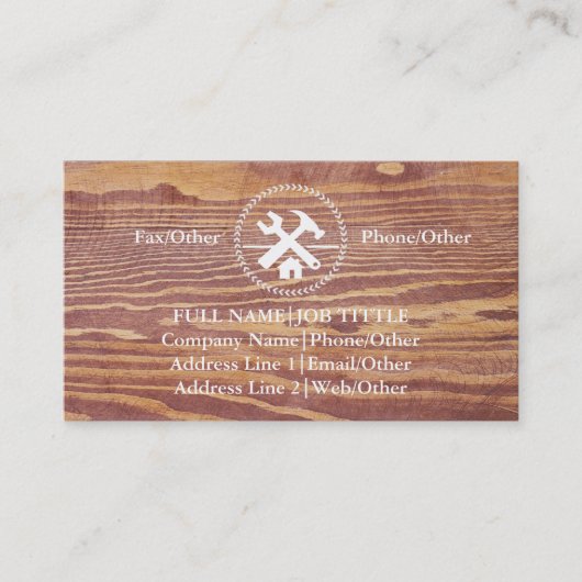 Carte De Visite Outils de charpentier constructeur professionnel m (Devant)