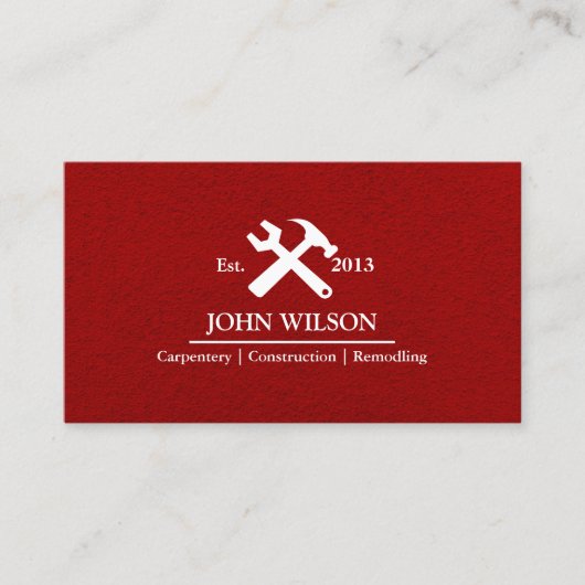 Carte De Visite Outils de charpentier constructeur professionnel m (Devant)
