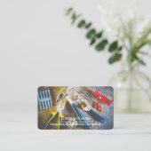 Carte De Visite Outils de charpentier constructeur professionnel m (Debout devant)