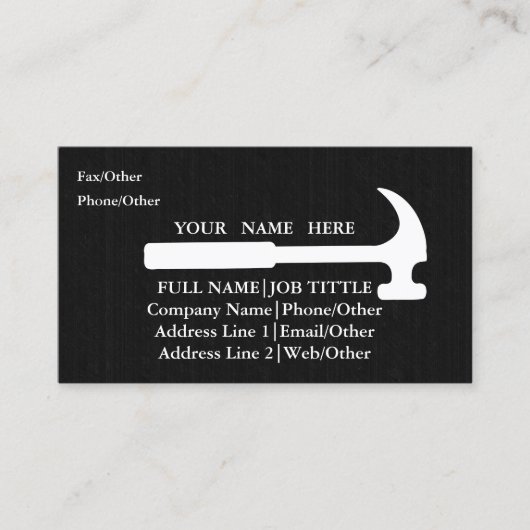 Carte De Visite Outils de charpentier constructeur professionnel m (Devant)