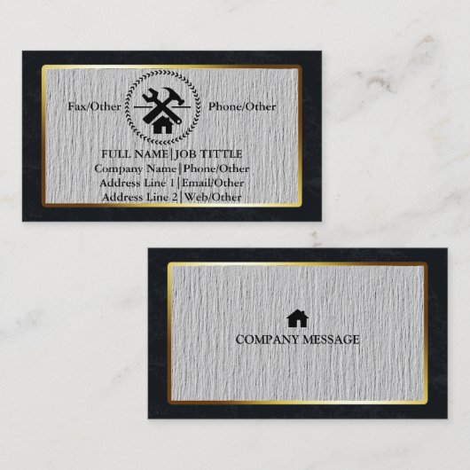 Carte De Visite Outils de charpentier constructeur professionnel m (Devant / Derrière)