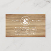 Carte De Visite Outils de charpentier constructeur professionnel m (Dos)