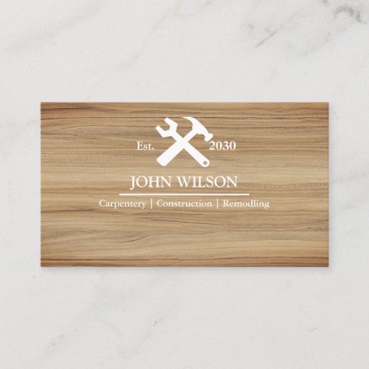 Carte De Visite Outils de charpentier constructeur professionnel m (Devant)