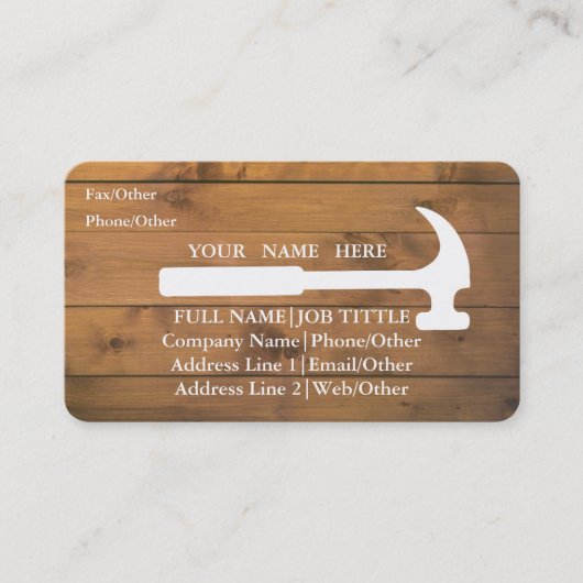 Carte De Visite Outils de charpentier constructeur professionnel m (Devant)