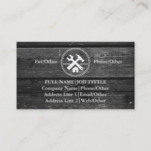Carte De Visite Outils de charpentier constructeur professionnel m (Devant)
