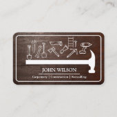 Carte De Visite Outils de charpentier constructeur professionnel m (Devant)