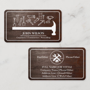 Carte De Visite Outils de charpentier constructeur professionnel m