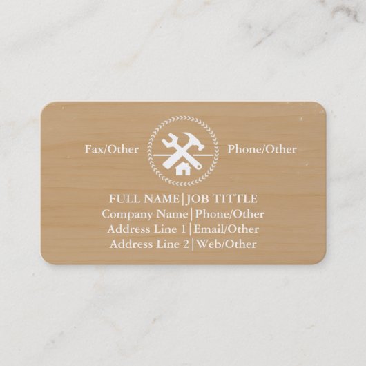 Carte De Visite Outils de charpentier constructeur professionnel m (Devant)